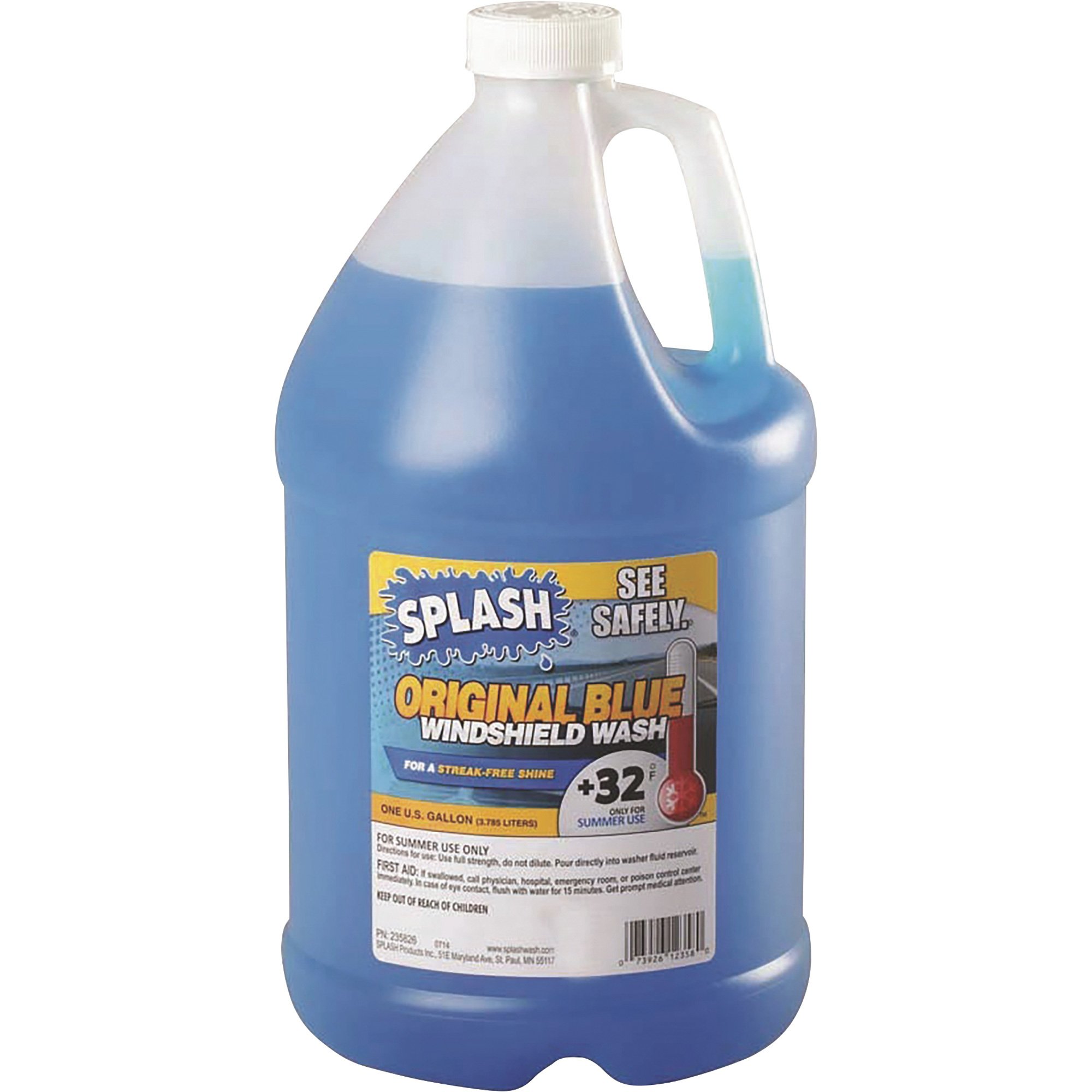 SPLASH Original Blue +32°F Windshield Washer Fluid — 1-Gallon Jug, Model# WWS32